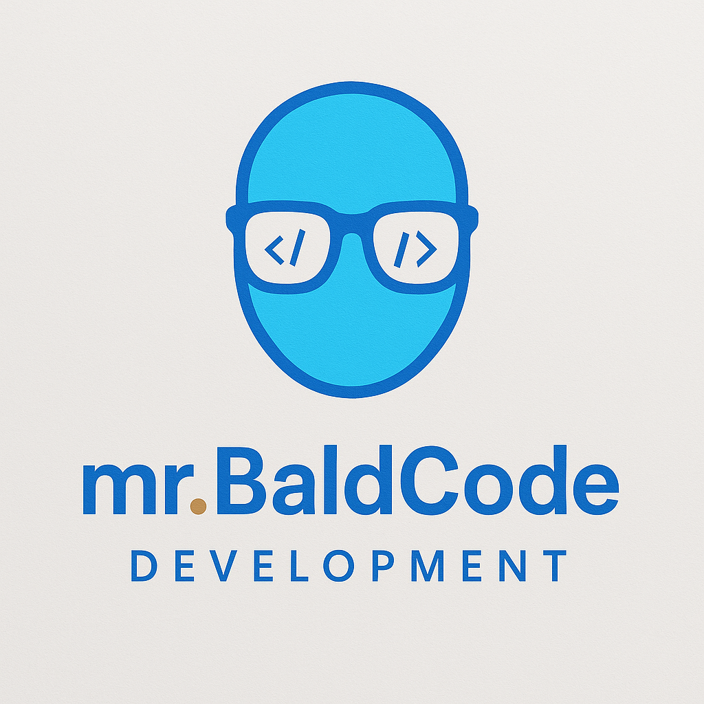 Logo mr.BaldCode Development vierkant
